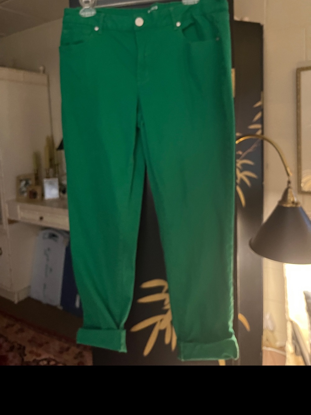 Crown and Ivy Bright Green Jeans Straight-Leg companion shirt posted sep.